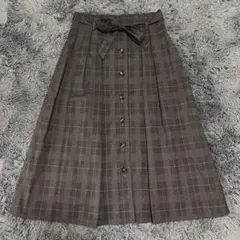 エヌドット N.｜フレアスカート（M）ブラウン チェックのサムネイル