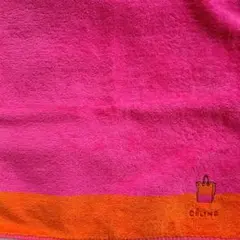 CELINE❤️タオルハンカチ✨ハンカチ ピンク⭐オレンジ ベロア調 セリーヌ
