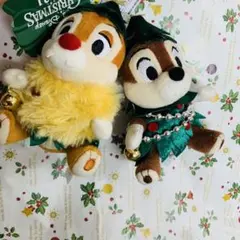 ディズニーリゾート　チップとデール　クリスマス　ぬいぐるみバッジ　ぬいば