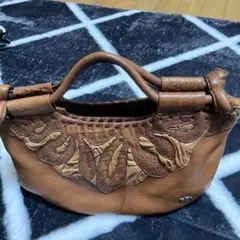 イビザ　ブラウンレザー ハンドバッグ