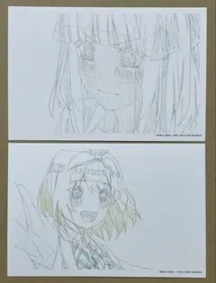 五等分の花嫁　アニメ原画展　中野二乃　中野四葉　原画ポストカード　2点セット