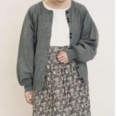 SamansaMos2 2025冬　クルーネックカーディガン グレー