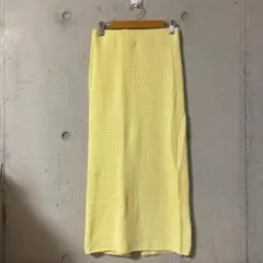 美品 MADISONBLUE 黄色 イエロー スカート 細身 ワッフル生地