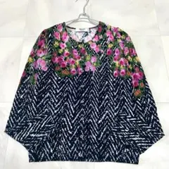 Blugirl カーディガン 花柄 フラワー柄 滲み箇所ありイタリア製のサムネイル