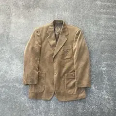 90s vintage コーデュロイ テーラードジャケット 古着 ベージュ 太畝