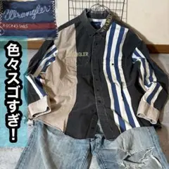 これは誰ともかぶらないデザイン！ラングラー90年代製　ワークシャツ　ヴィンテージ