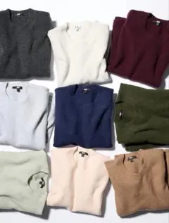 完売商品　UNIQLO ユニクロスフレヤーンクルーネックセーター ピンクS