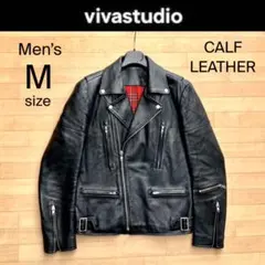 L VIVA STUDIO ライダース ビバスタジオ カーフレザージャケット vivastudio ライダース ジャケット S レザージャケット カーフ