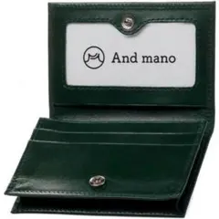 【新品】And mano(アンドマーノ) 窓付き名刺入れ グリーン