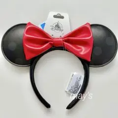 ミニー　レザー風　カチューシャ　ドット　海外ディズニー