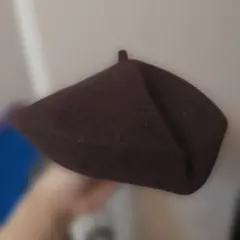 ダークブラウンベレー帽　キッズ