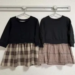西松屋　長袖　ワンピース　90cm 2点セット　まとめ売り　女の子　ベビー