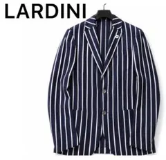新品】LARDINI ラルディーニ リネン春夏ジャケット 白黒ストライプ48
