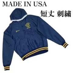 USA製　刺繍　ナイロンジャケット　リブライン　サッカークラブ　ハーフボタン
