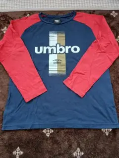 umbro ネイビー/レッド ラグランスリーブシャツ150cm