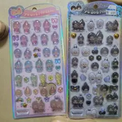 2枚セット　うるちゅるポップシール　モンチッチ　カラフル　モノクロ