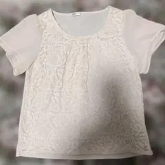 GLACIER 花柄レースカットソー ベージュＳのサムネイル