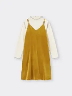 【美品】GIRLS ベロアキャミソールワンピース 150