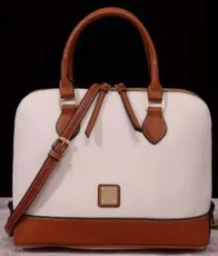 新品 ハンドバッグ ショルダーバッグ ホワイト/ブラウン 大容量