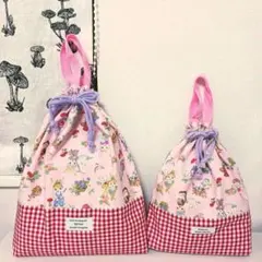 ウサギ　巾着　体操服袋　上靴入れ　給食着袋　入園　入学　ハンドメイド