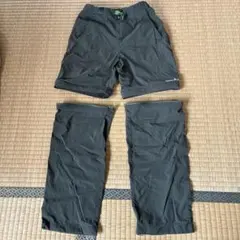 カーキ色 ジッパー付きショートパンツ・ロングパンツセット