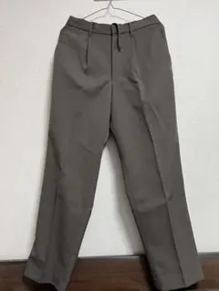 ユニクロC タックワイドテーパードパンツ S ブラウン UNIQLO C