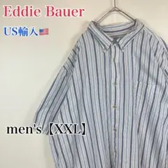 ●BA71【US輸入】エディー・バウアー 半袖 DBシャツ ブルー系 【XXL】のサムネイル