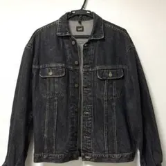 80-90s Lee 先染めブラック 101-J型 トラッカーデニムジャケットのサムネイル