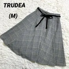 TRUDEA トルディア　ウールスカート　千鳥格子　チェック　ベルト付き　秋冬