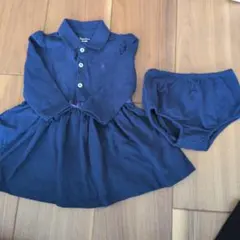【新品未使用】Ralph Lauren ワンピース 70 6M ネイビー ブルマ