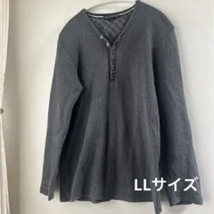 メンズ重ね着風長袖トップスLLサイズ