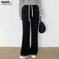 ダークエンジェル 元祖裏起毛 フラットウエスト M 短め丈 裏起毛 ブラック