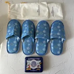 ミッキーミニー キッズスリッパ アメニティ缶 Disneyアンバサダーホテル2足