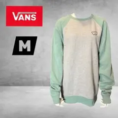 100 VANS バンズ　スウェット　ツートンカラー　グレー　ミントグリーンM