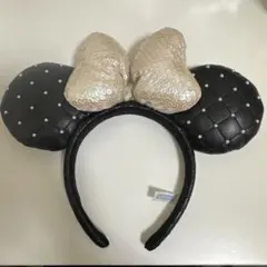 ディズニーランド　シー　カチューシャ　ミニー　キルティング　黒