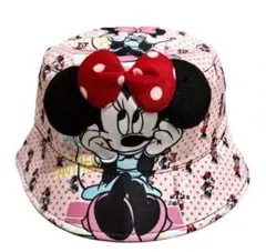 ミニーマウス ピンク帽子 耳付き
