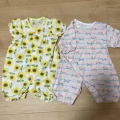 コンビドレス　ひまわり柄とストライプ柄 50-70