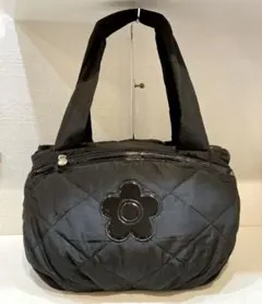 【美品】MARY QUANT キルティング　トートバッグ　デイジー　黒　A4可