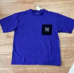 紫色 シンプル Tシャツ ポケット付き