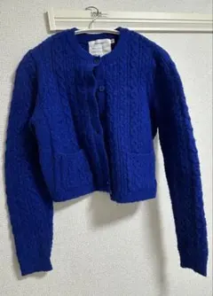 MOUSSY 青ニットカーディガン
