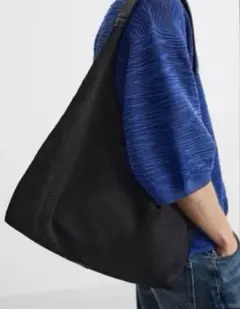 ZARA メッシュ素材 トートバッグ ブラックのサムネイル