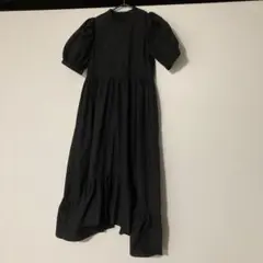 ZARA ザラ パフスリーブ ティアード ワンピース ブラック XS