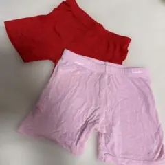 赤とピンクのスパッツ2着セット