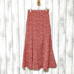 GU ジーユー (S)　フラワープリント マーメイド ロングスカート