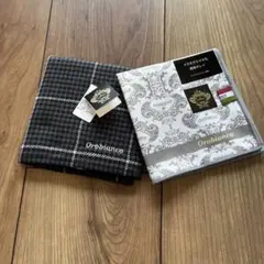 新品未使用品Orobianco ハンカチ2枚セット　チェック・ペイズリー