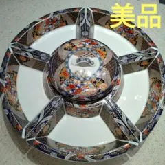 有田 古伊万里 　金彩　吉祥紋花文様　回転式オードブル皿