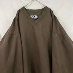 ナイロンブラウンVネックジャケット
