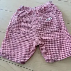 新品　moujonjon 赤と白のチェック ハーフパンツ　120センチ