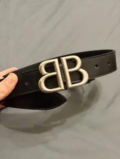 BALENCIAGA BBロゴ レザーベルト ブラック - メルカリ
