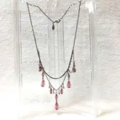 ネックレス ローズ パープル ブラックシルバー